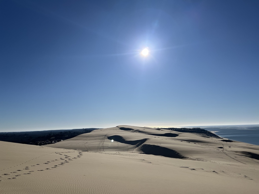 Randonnée en haut de la Dune du Pyla qui se situe à 1/2 h en voiture de notre maison.