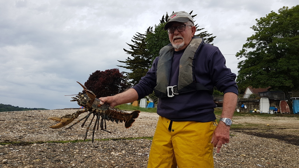 peche du homard par petit pecheur devant la maison