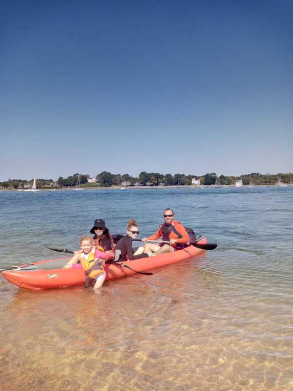 Kayak en famille sur le Golfe