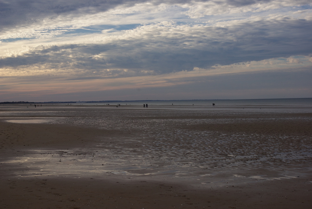 Coucher de soleil à Omaha Beach.