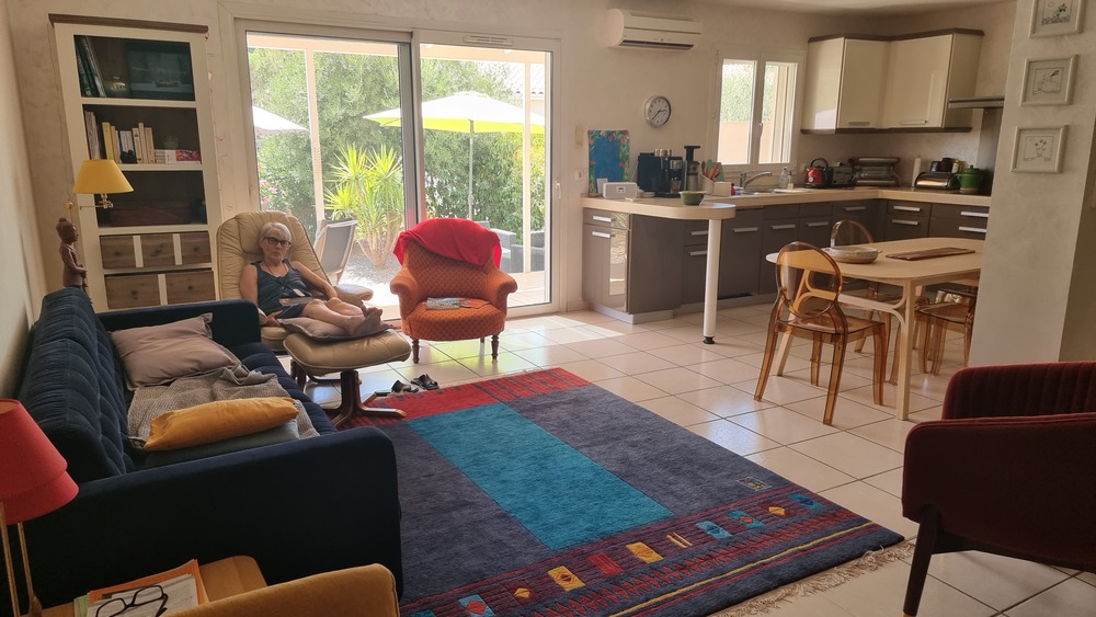 living room  + kitchen