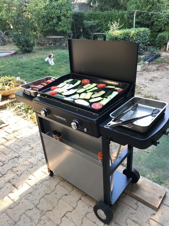 plancha dans le jardin